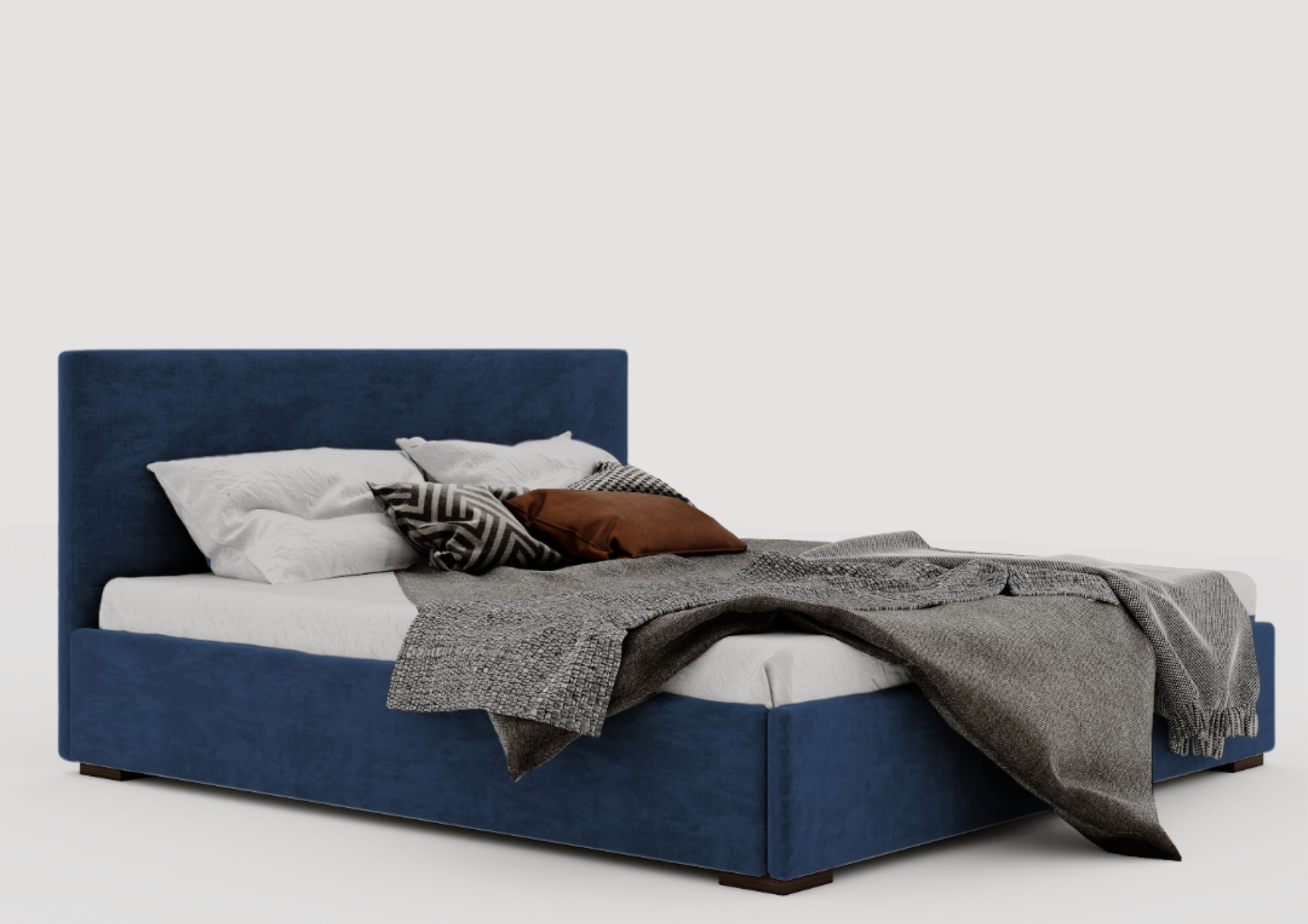 Granatowe łóżko 180x200cm